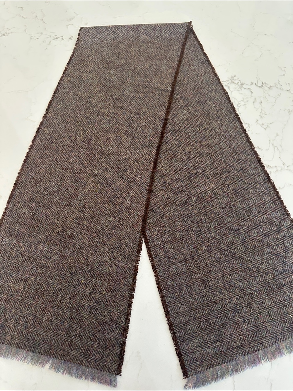 Brown Herringbone Scarf
